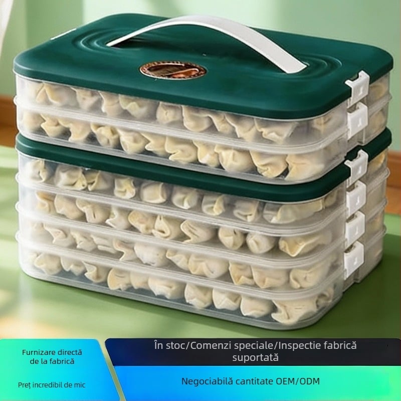Cutie de depozitare pentru găluște, cu mai multe niveluri, sigilată, din plastic alimentar, menține prospețimea