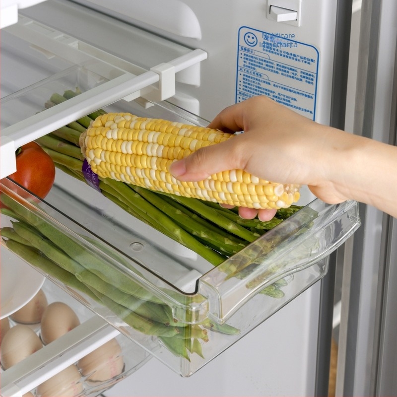 Cutie de depozitare pentru ouă și legume în frigider – set ouă + cutie pentru fructe și legume, Plastic alimentar, Menține prospețimea, Etanșare