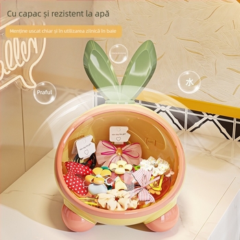 Cutie de depozitare pentru elasticele de păr – stil drăguț, organizator pentru accesorii de păr și bijuterii pe masa de toaletă; Material: Alt; Brand: Fără marcă privată