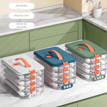 Cutie pentru dumplings Yyx-x, din plastic, design simplu, sigilare pentru congelare, depozitare în bucătărie cu mai multe niveluri