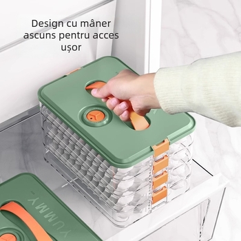 Cutie pentru dumplings Yyx-x, din plastic, design simplu, sigilare pentru congelare, depozitare în bucătărie cu mai multe niveluri