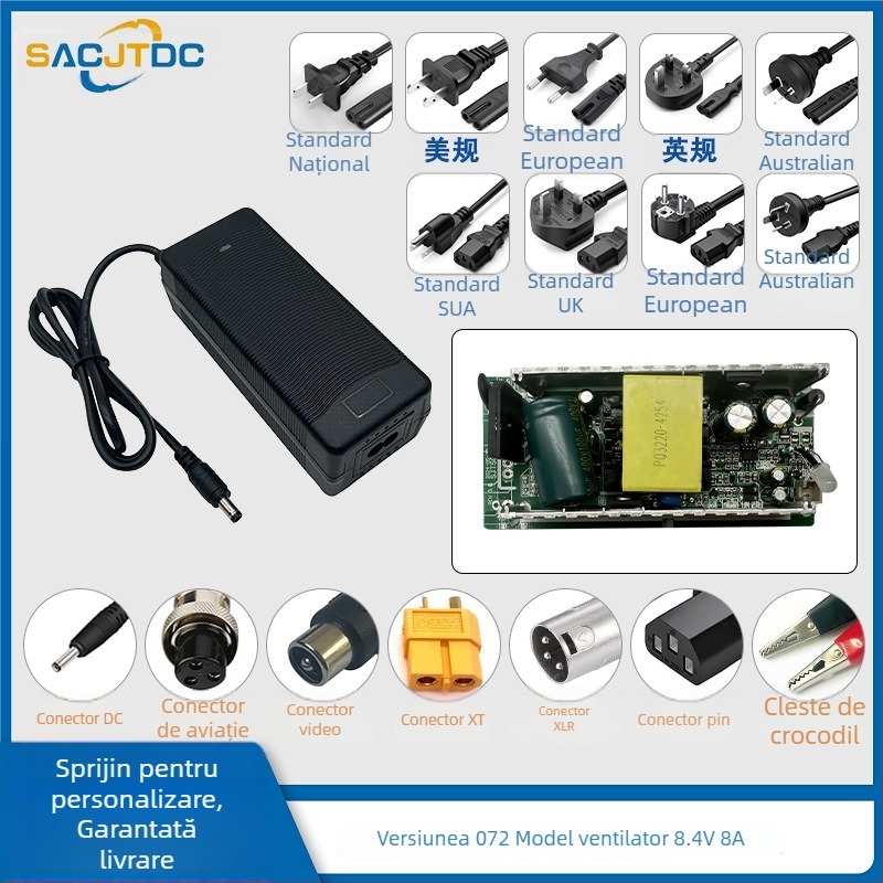 Încărcător Li-ion 8.4V, 1 slot, Intrare 100-240V, Ieșire 8.4V, Curenti de încărcare 1A/3A/4A/5A/10A