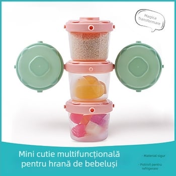 Cutie pliabilă, multifuncțională, etanșă, pentru depozitare de gustări, lapte praf pentru bebeluți și mâncare pentru sugari