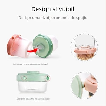 Cutie pliabilă, multifuncțională, etanșă, pentru depozitare de gustări, lapte praf pentru bebeluți și mâncare pentru sugari