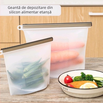 Geantă de conservare din silicon pentru bucătărie – de calitate alimentară, rezistentă la temperaturi înalte, sigilată, reutilizabilă pentru fructe și legume, imprimare logo și personalizare