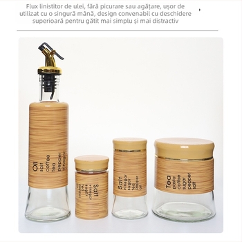 Set sticle de condimente din sticlă, protecție împotriva umezelii – compatibil cu condimente solide, variante de 8/10/11 piese, logo personalizabil, stil modern minimalist