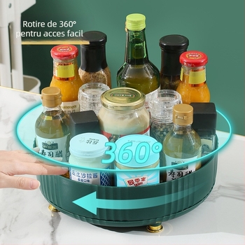 Raft rotativ pentru condimente, din plastic, design minimalist modern, 1 buc.