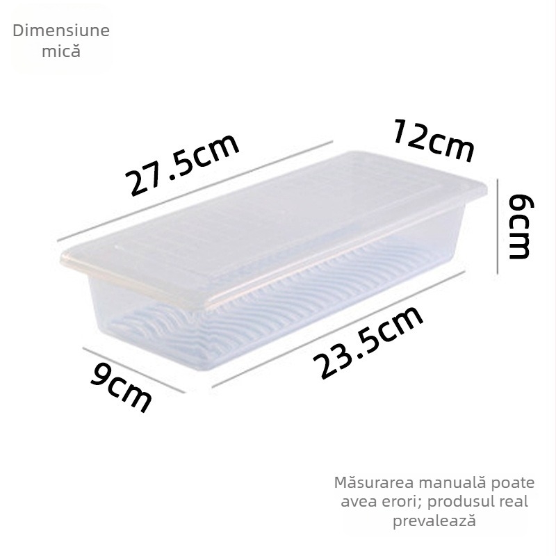 Cutie de depozitare în frigider din PP cu capac, compartimente multiple, menține alimentele proaspete, drenaj