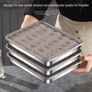 Tavă din oțel inoxidabil pentru găluște – depozitare și menținerea prospețimii, pătrată, model kF4FPTMM