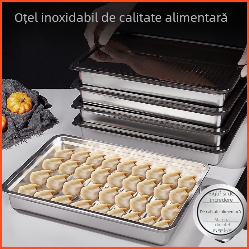 Tavă din oțel inoxidabil pentru găluște – depozitare și menținerea prospețimii, pătrată, model kF4FPTMM