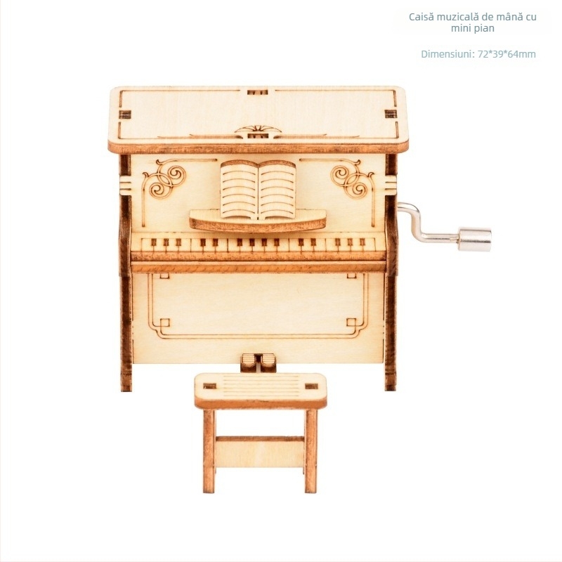 Puzzle 3D din lemn, cutie muzicală cu gravură laser, personalizabil după desen