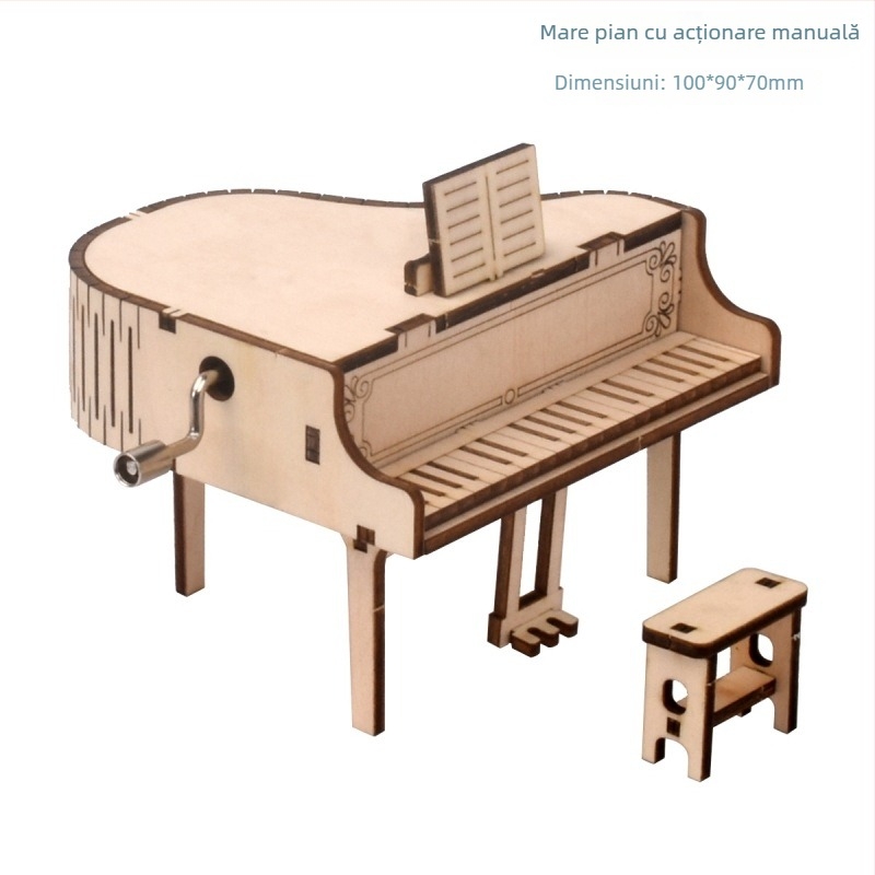 Puzzle 3D din lemn, cutie muzicală cu gravură laser, personalizabil după desen