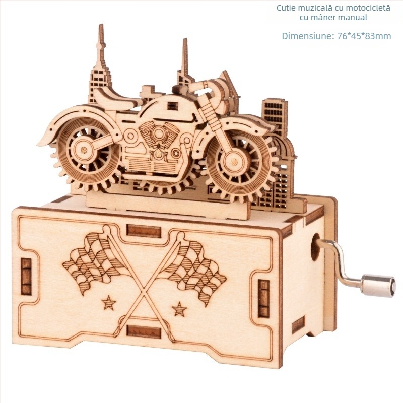 Puzzle 3D din lemn, cutie muzicală cu gravură laser, personalizabil după desen