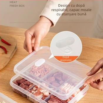 Cutie divizor carne pentru frigider – stil japonez, plastic alimentar, etanșare
