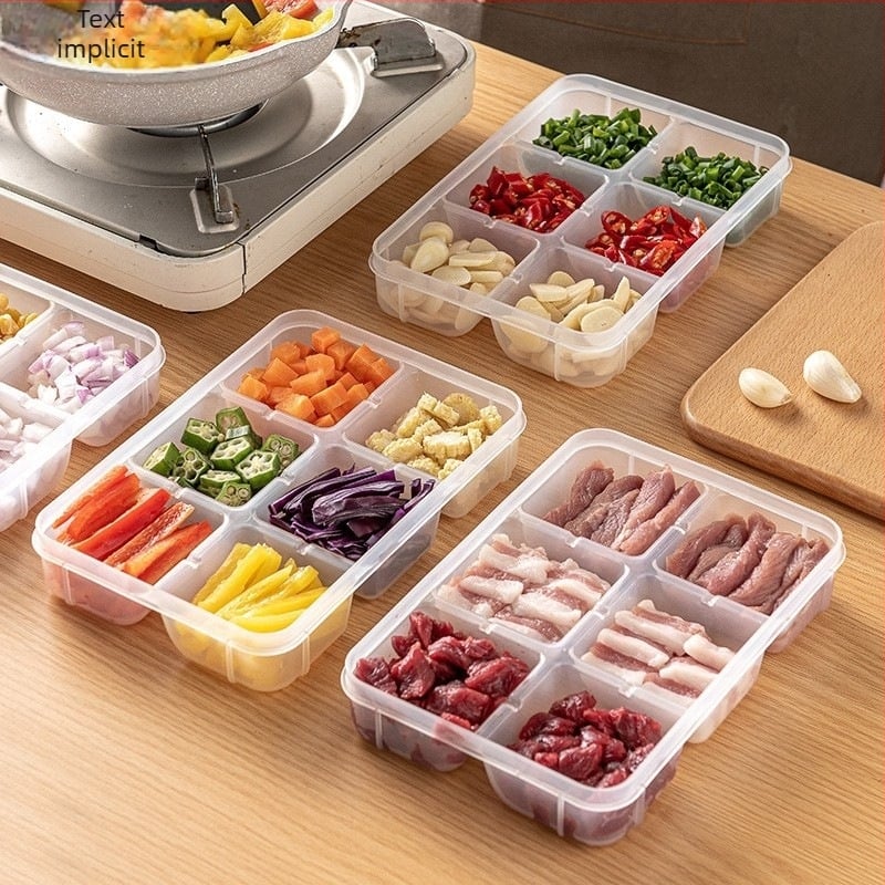 Cutie divizor carne pentru frigider – stil japonez, plastic alimentar, etanșare