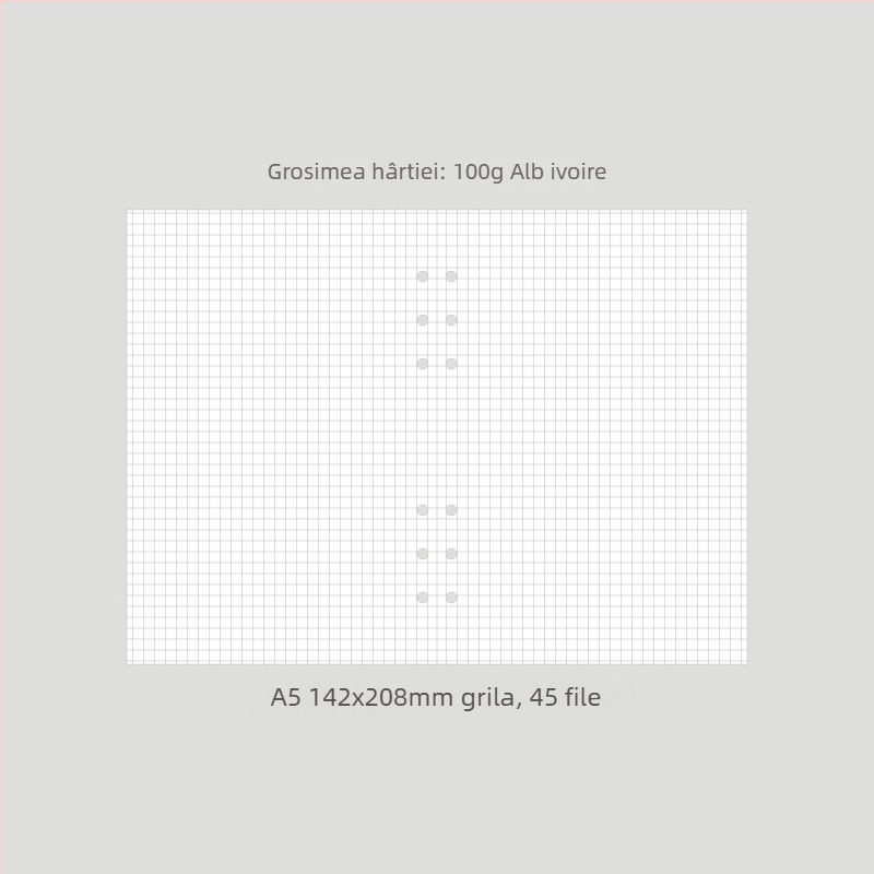 Monroe A5A6 refill pentru caiet, nucleu A5, 45 de foi, 6 găuri