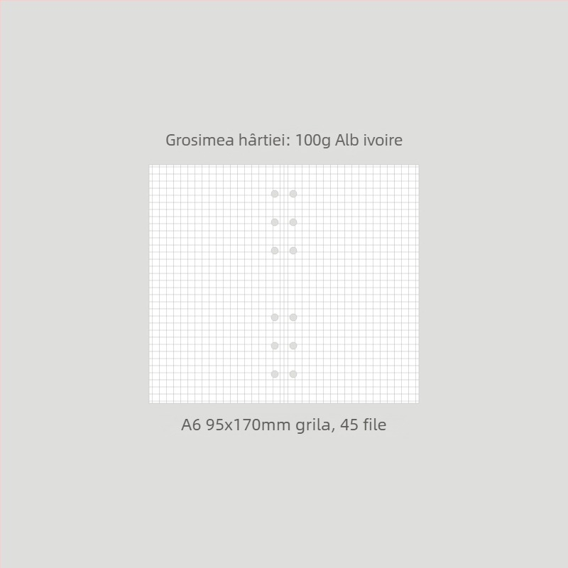 Monroe A5A6 refill pentru caiet, nucleu A5, 45 de foi, 6 găuri