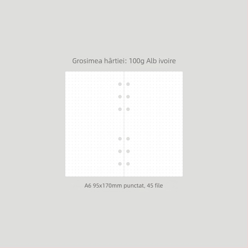 Monroe A5A6 refill pentru caiet, nucleu A5, 45 de foi, 6 găuri
