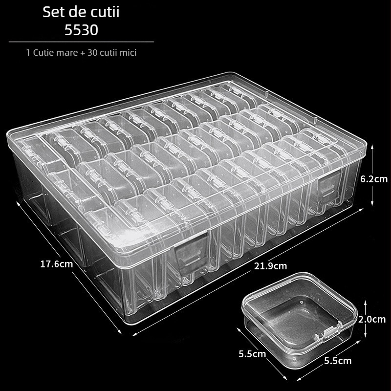 Cutie de depozitare cu grilaj transparent, capac rabatabil, rezistentă la praf, capacitate 2 L