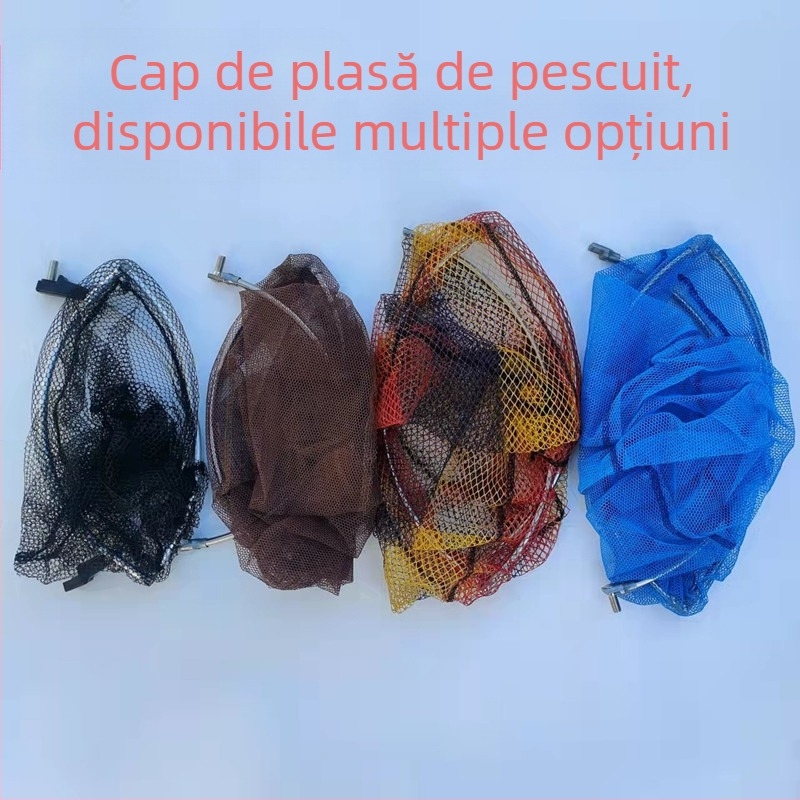 Cap de plasă pliabil pentru pescuit cu plasă tratată cu lipici, plasă fină, buzunar cu inel, design anti-încurcare