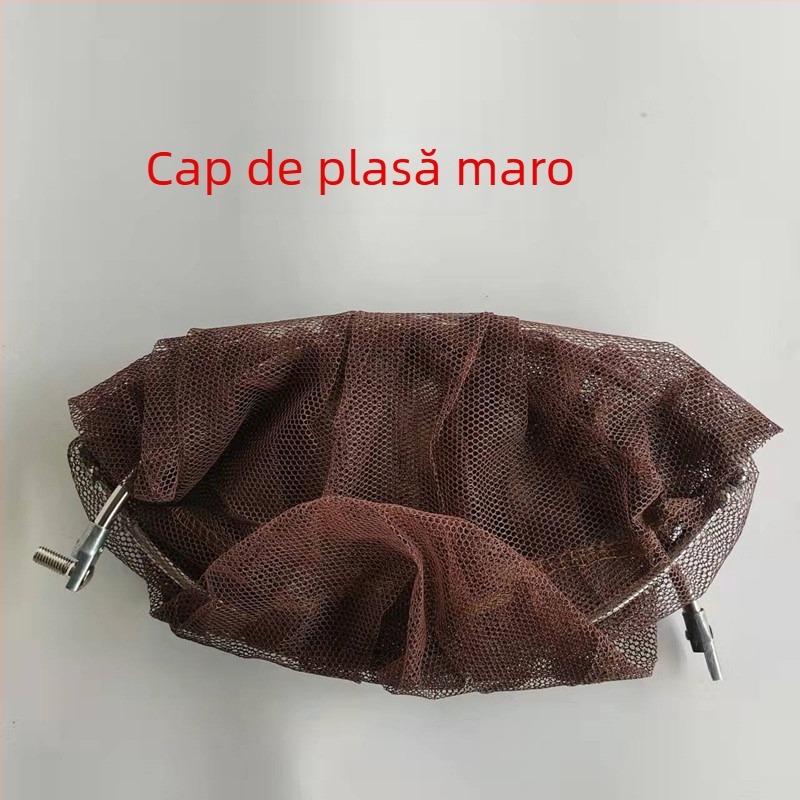 Cap de plasă pliabil pentru pescuit cu plasă tratată cu lipici, plasă fină, buzunar cu inel, design anti-încurcare