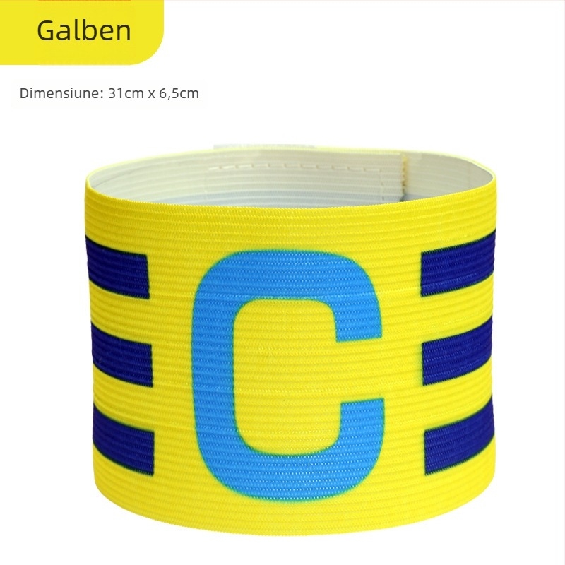 Brățară de căpitan din nylon pentru fotbal, cu Velcro, formă în C, antrenament personalizabil