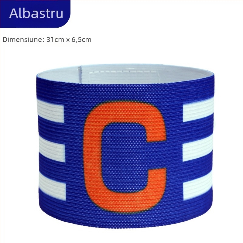 Brățară de căpitan din nylon pentru fotbal, cu Velcro, formă în C, antrenament personalizabil