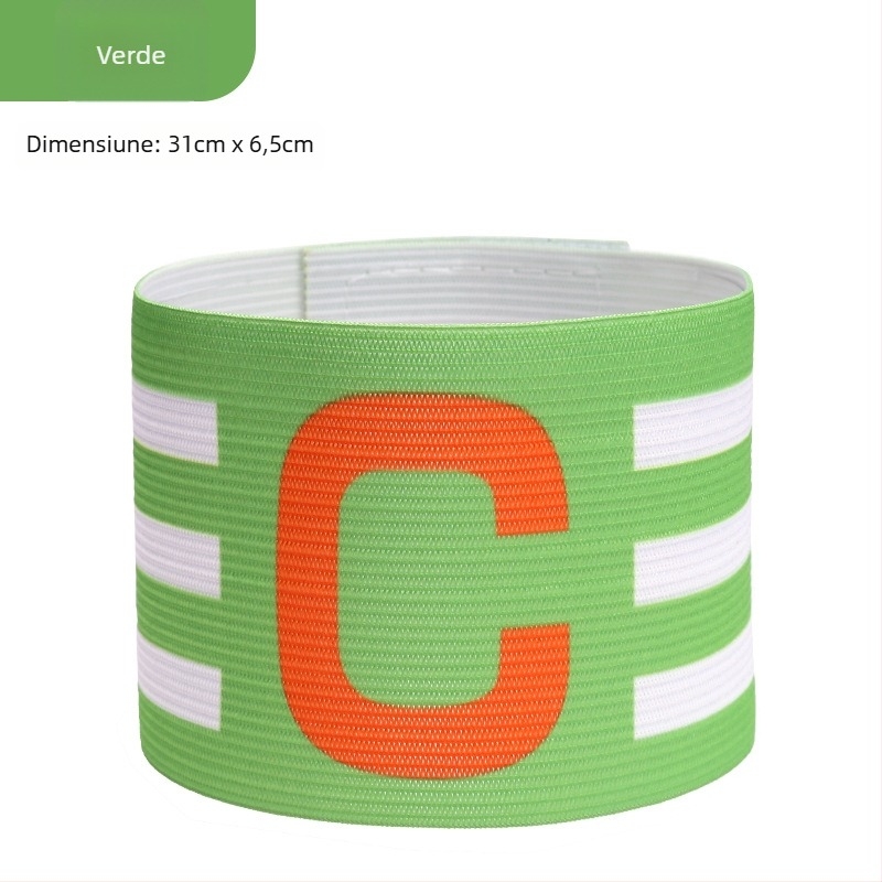 Brățară de căpitan din nylon pentru fotbal, cu Velcro, formă în C, antrenament personalizabil