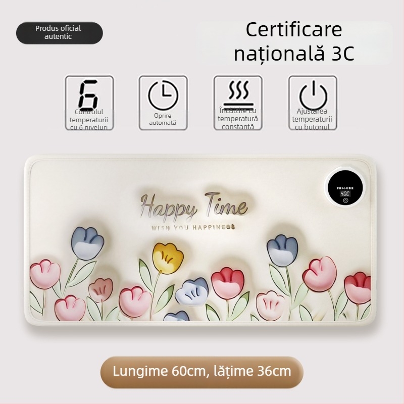 Talpă încălzită USB – piele naturală, papuci/acasă, pentru birou și casă, bărbați