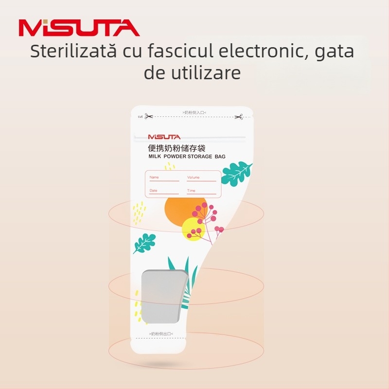 Pungă de depozitare a laptelui praf pentru bebeluși - de unică folosință, portabilă, sigilată, porții MISUTA MST9889 (vârsta 0-3 ani)