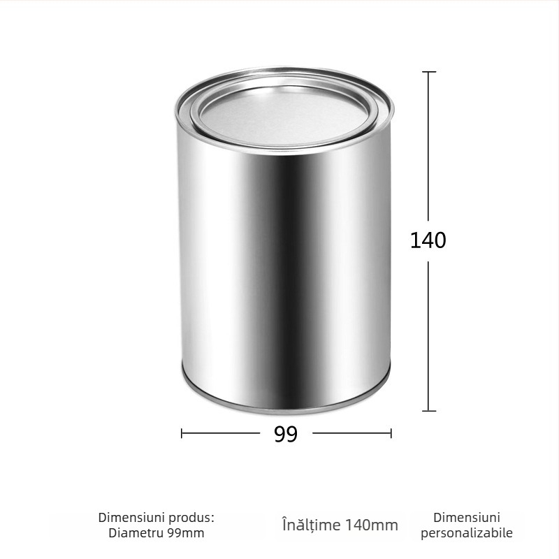 Cutie rotundă din tablă metalică pentru alimente, imprimare UV, capacitate 10000, logo imprimat