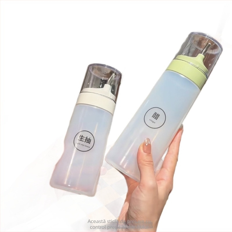 Sticluță de ulei cu capac anti-praf, design presat, deschidere și închidere automate, PP material, stil modern minimalist, pentru sosuri și condimente, brand Independent