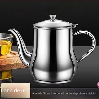 Vas de ulei din oțel inoxidabil de înaltă calitate, cu filtru încorporat și rezervor de depozitare, recipient pentru turnat ulei, capacitate mare pentru bucătării comerciale