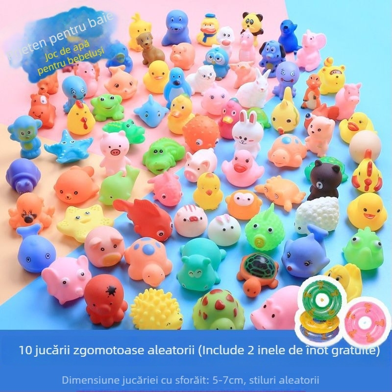Jucărie de baie — rață pentru bebeluși, PVC, funcție pescuit, joc cu apă, ambalaj cutie colorată, pentru 0-3 ani, certificare 3C 2021152202035066