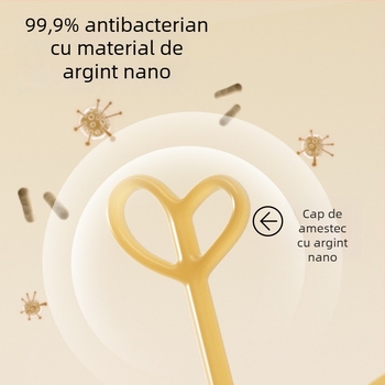 Amestecător electric pentru pudră de lapte pentru sugari, cu capete duble, cutie de depozitare, baterie, material PP antibacterian (99.9%)