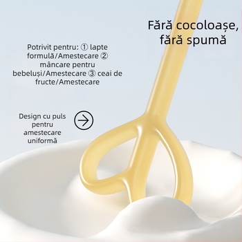 Amestecător electric pentru pudră de lapte pentru sugari, cu capete duble, cutie de depozitare, baterie, material PP antibacterian (99.9%)