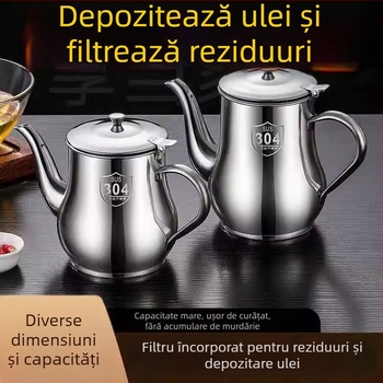 Recipientul din oțel inoxidabil pentru filtrarea uleiului, uz casnic, fără picurare, pentru sos de soia și oțet
