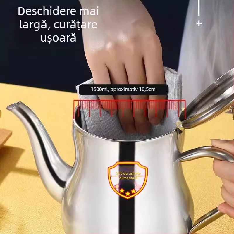 Recipientul din oțel inoxidabil pentru filtrarea uleiului, uz casnic, fără picurare, pentru sos de soia și oțet