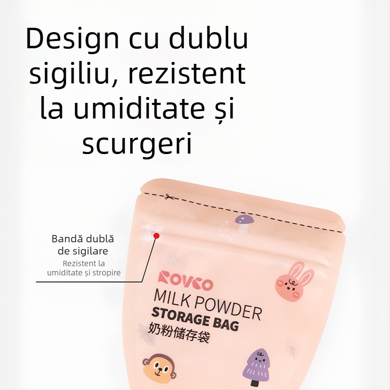 Pungi de depozitare a laptelui matern, de unica folosință, portabile și sigilate pentru deplasări; capacitate 60 g, material PET/PE cu cerneală de imprimare; pachet de 30 bucăți