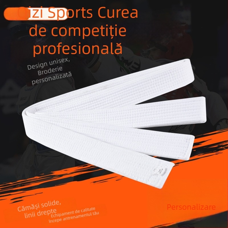 Centură de clasament pentru Taekwondo/Judo, din bumbac, model în dungi sau uniform, căptușeală din bumbac, potrivită pentru antrenamente