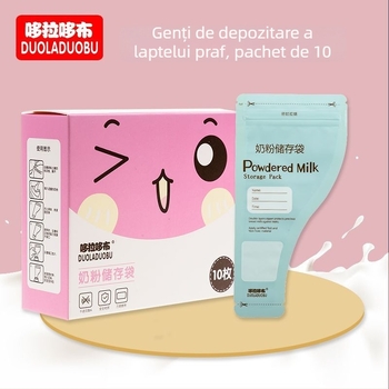 Doraemon Pungă pentru Lapte Praful – Material PP, 10 buc., Potrivită pentru sugari peste 3 luni, Pungă de depozitare pentru lapte praf