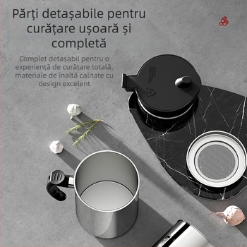 Recipient pentru ulei din oțel inoxidabil, cu filtru și strecurătoare, dozator de bucătărie cu capac automat