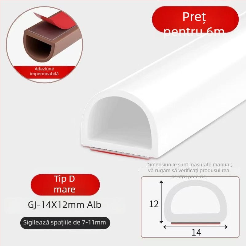 Etanșări din silicon pentru uși și ferestre, autoadezive, izolare fonică, durabile, duritate 65, brand Qunwo