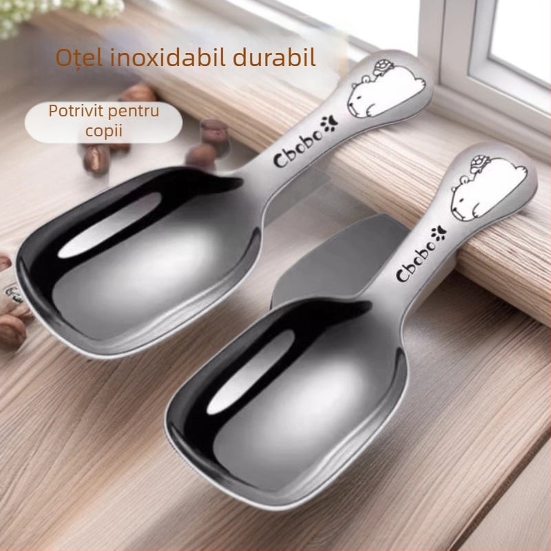 Linguriță din oțel inoxidabil pentru ceai și cafea, stil modern minimalist, finisaj lustruit cu apă, calitate de primă clasă