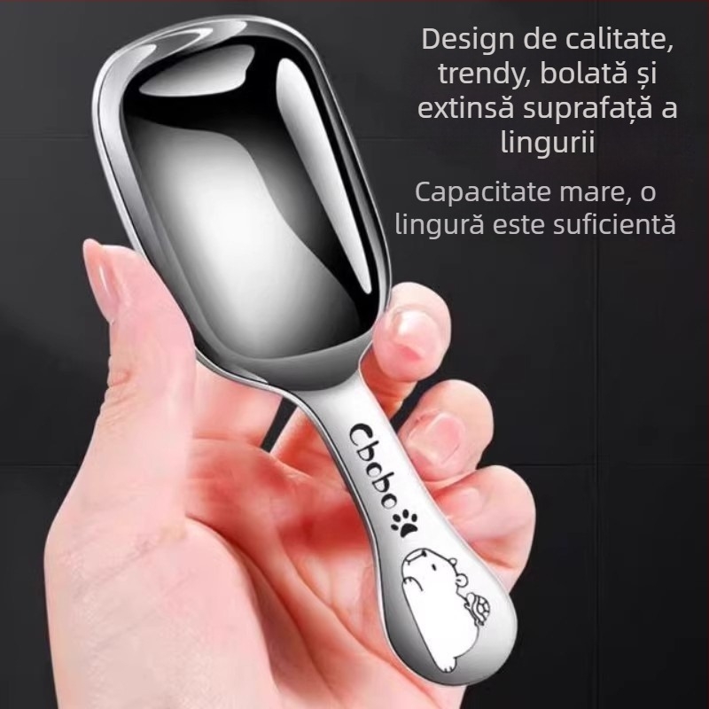 Linguriță din oțel inoxidabil pentru ceai și cafea, stil modern minimalist, finisaj lustruit cu apă, calitate de primă clasă