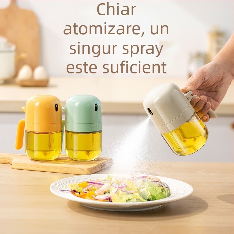 Sticlă de pulverizare a uleiului, material PP, design anti-ulecare, stil modern minimalist, funcție de pulverizare prin apăsare
