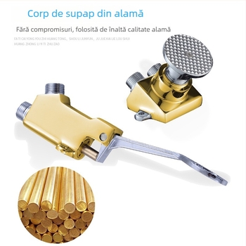 Robinet pedalat pentru chiuvetă, corp din cupru, pentru laboratoare; spălare instantanee; presiune 1,2 MPa