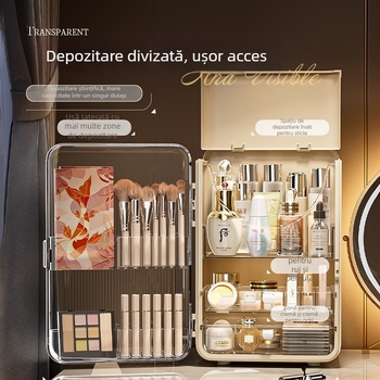 Cutie de depozitare pentru cosmetice în stil lux ușor, protecție împotriva prafului pentru masă de machiaj, organizator de birou cu sertare, capacitate 3-5 L