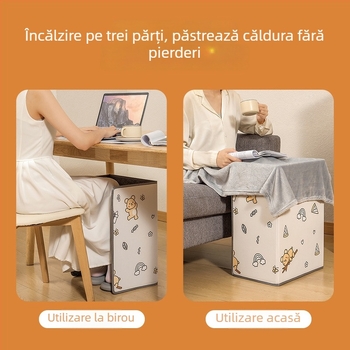 Încălzitor de picioare pentru birou, încălzire prin priză, control mecanic cu telecomandă, compatibil universal