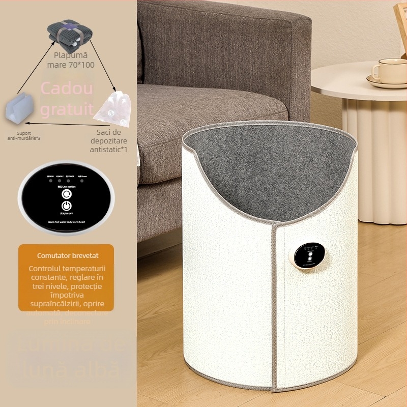 Încălzitor de picioare pentru birou, încălzire prin priză, control mecanic cu telecomandă, compatibil universal